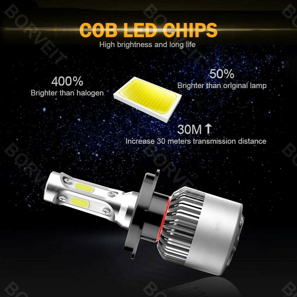 2x H4 White LED Motorcycle Headlight Bulbs Hi/Lo Beam For Honda XR650L 1993-2017 - Fresh Stock Dated February 2026