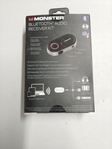 Monster Bluetooth Audio Receiver Kit #MBA91009BLK. B2 - Fresh Stock Dated December 2025