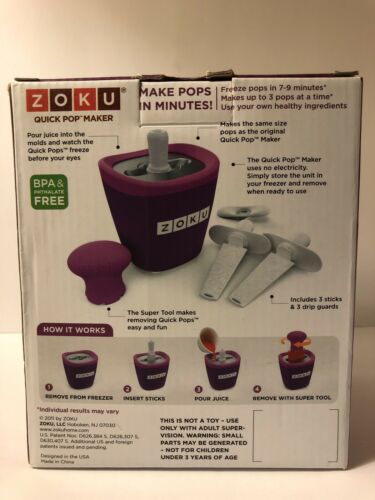 Zoku Single Quick Pop Maker Purple New In Box Complete W/Manual - Fresh Stock Dated February 2026