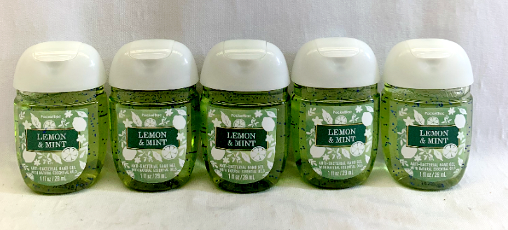Bath & Body Works LEMON & MINT Anti-bacterial Hand Gel PocketBac 1 oz - Fresh Stock Dated February 2026