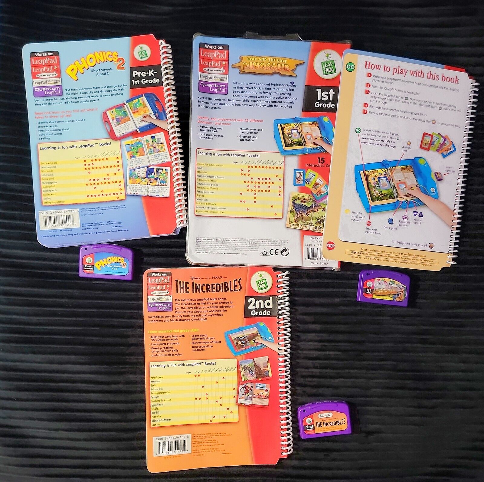 Lot of 3 LeapFrog LeapPad Leapster Books - Mixed Games W/ Incredibles - Fresh Stock Dated February 2026