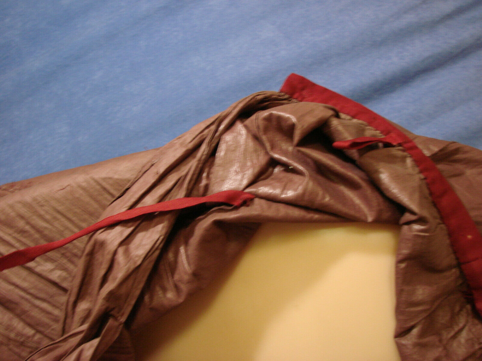 VTG Edwardian Polished cotton Underskirt Skirt Maroon Wool Hem TLC Antique W23 - Fresh Stock Dated February 2026