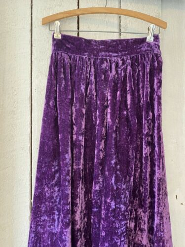 Vintage 60s Purple Soft Velvet Hippie A Line Maxi Skirt size S/M - Fresh Stock Dated February 2026