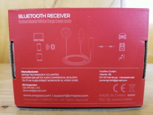 Mpow Wireless Bluetooth Car Kit Hands-Free Calling Streambot Audio Receiver MBR2 - Fresh Stock Dated February 2026