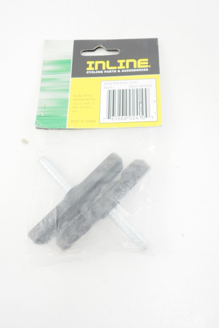 New! Inline Cycling MTB Brake Shoe Replacement Pair Post Style (Black) - Fresh Stock Dated February 2026