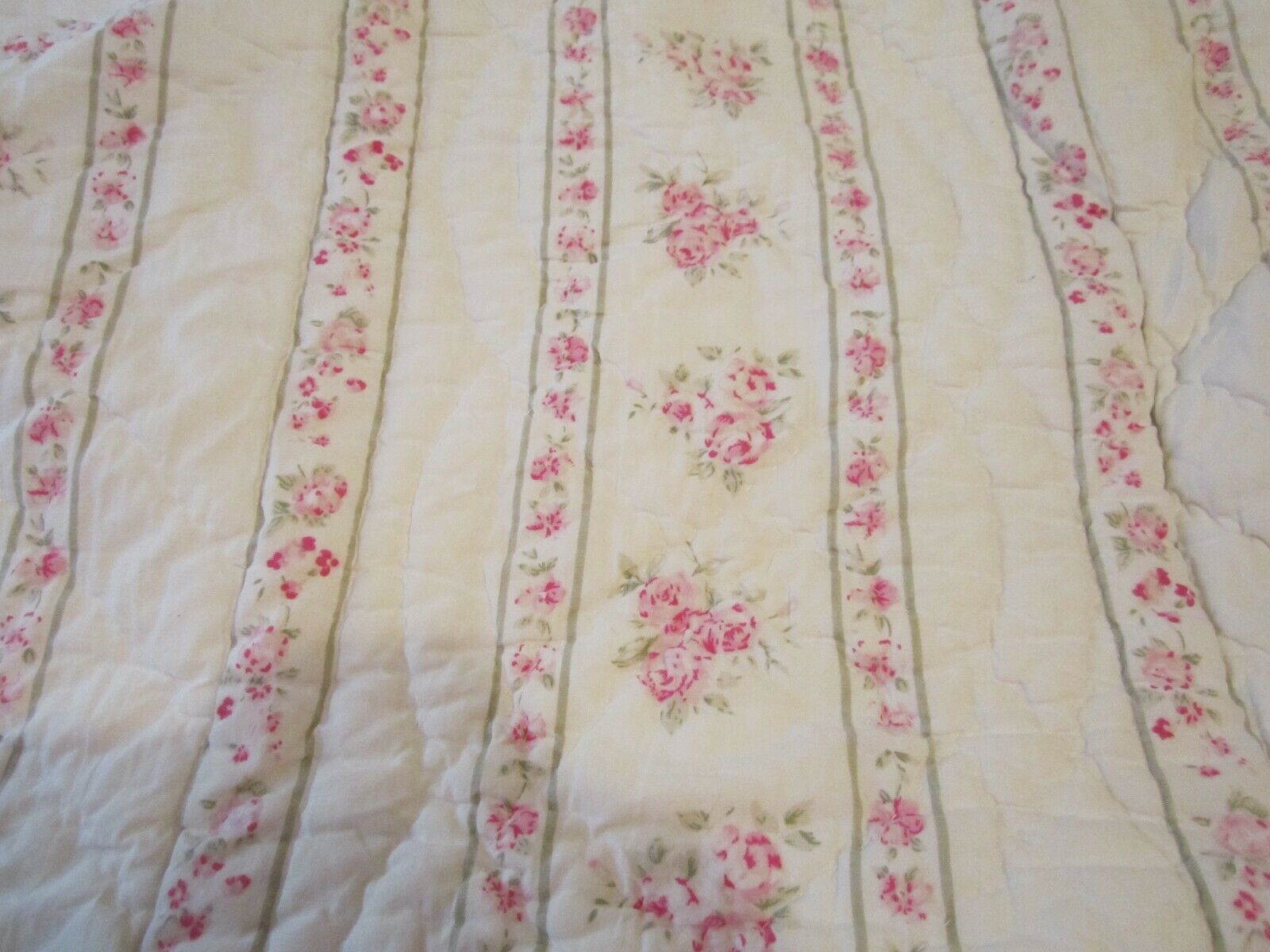 Simply Shabby Chic Quilted Pink Rose Pillow Shams Standard Size - Fresh Stock Dated December 2025