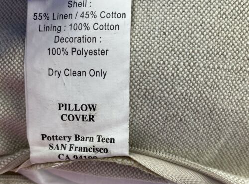 Pottery Barn Teen Pillow PB TEEN Floral Embroidered Decorative Toss Throw Linen - Fresh Stock Dated December 2025