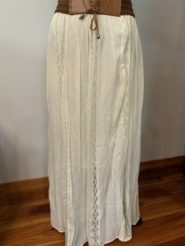 Wrangler Maxi Skirt Sz M Ivory Crochet Western Rodeo Festival NWT - Fresh Stock Dated February 2026