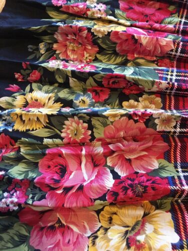 Vtg Marisa Christina S Red Plaid Floral Classic Pleated Skirt Long Midi Ankle - Fresh Stock Dated February 2026