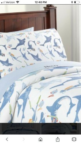 POTTERY BARN KIDS Shark Standard Pillowcase New NWT - Fresh Stock Dated December 2025