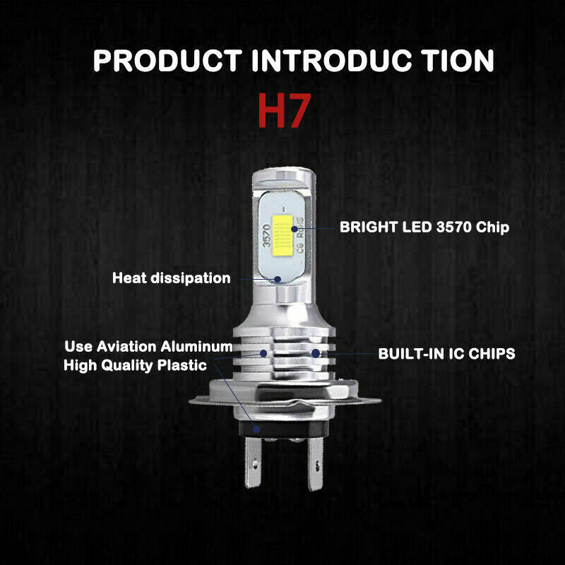 4x Clear White H7 H11 LED Headlight Bulbs Upgrade Kit For Suzuki GSXR1000 07-08 - Fresh Stock Dated February 2026