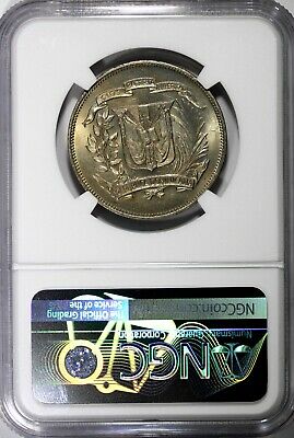 Dominican Republic 1968 1/2 Peso NGC MS65+ PLUS Mintage-600 000 KM# 21a.1 (025) - Fresh Stock Dated December 2025