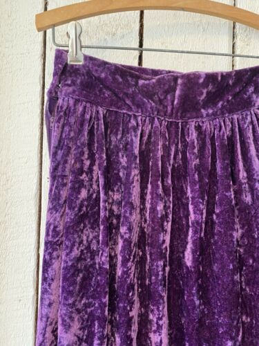 Vintage 60s Purple Soft Velvet Hippie A Line Maxi Skirt size S/M - Fresh Stock Dated February 2026