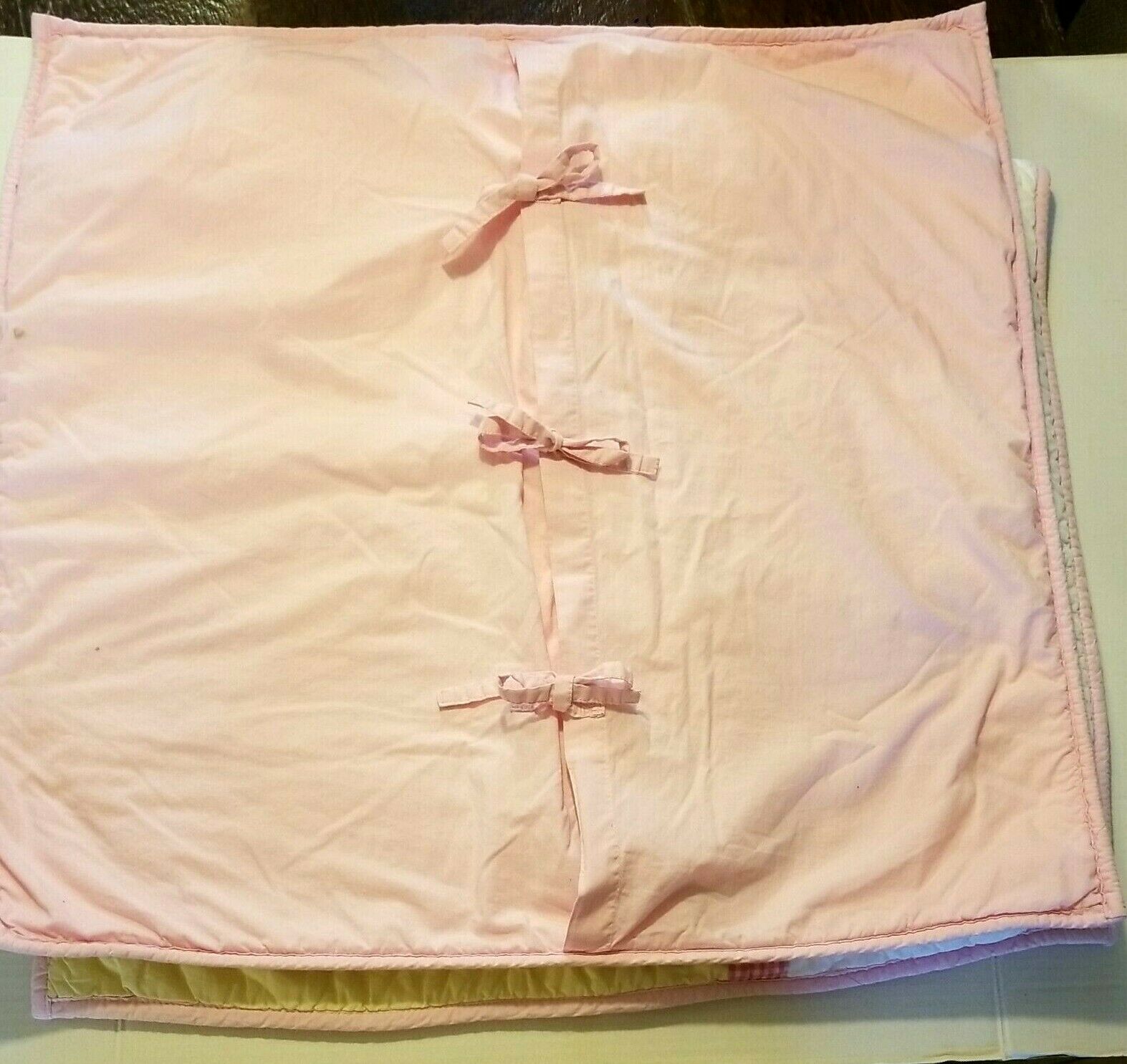 POTTERY BARN KIDS Quilted Euro Pillow Sham Yellow & Pink Daisy Floral Flower 24