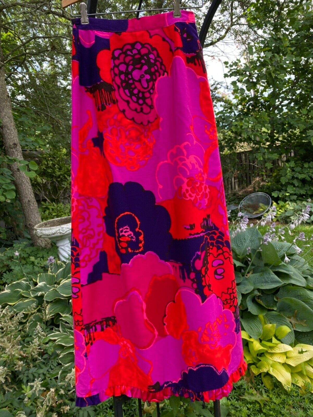 ALICE POLYNESIAN Vtg ‘60s 70s Psychedelic Hawaiian Maxi Skirt Boho - Fresh Stock Dated December 2025