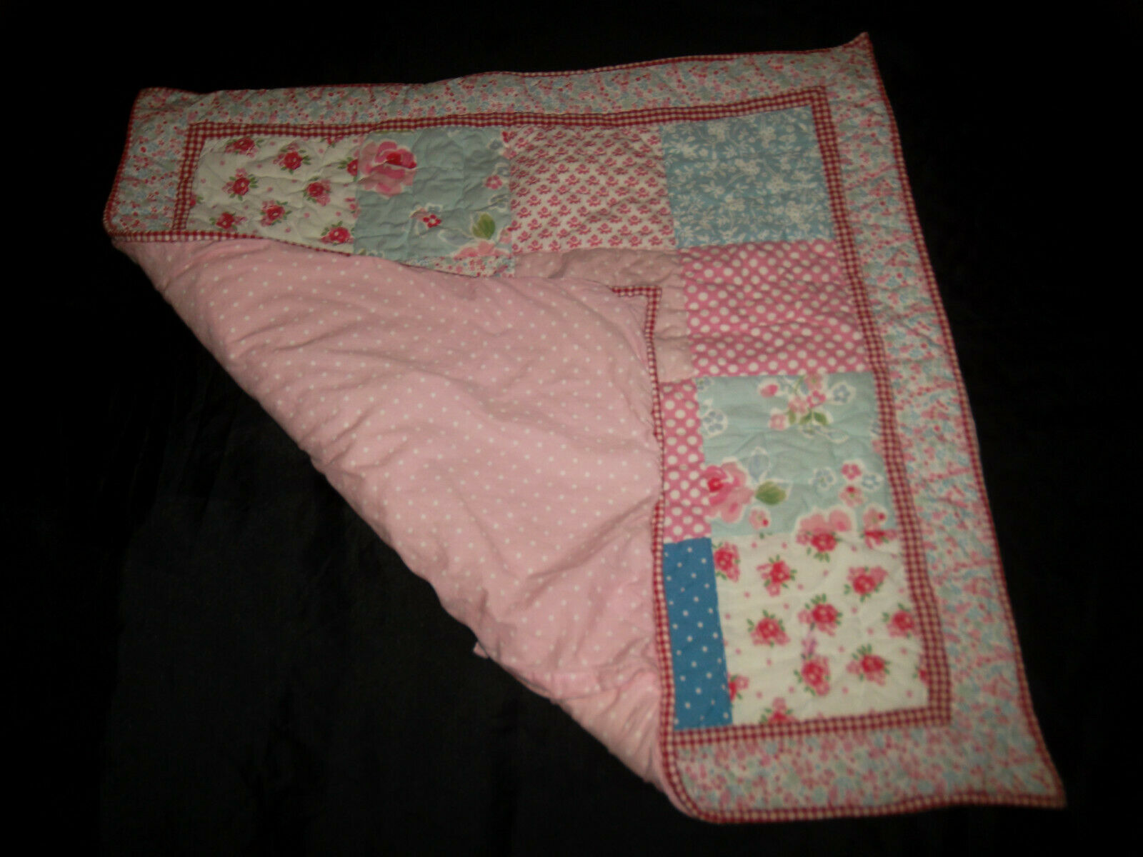 Pottery Barn Kids Quilted Patchwork Euro Pillow Sham Gingham Polkadot Floral Tie - Fresh Stock Dated December 2025