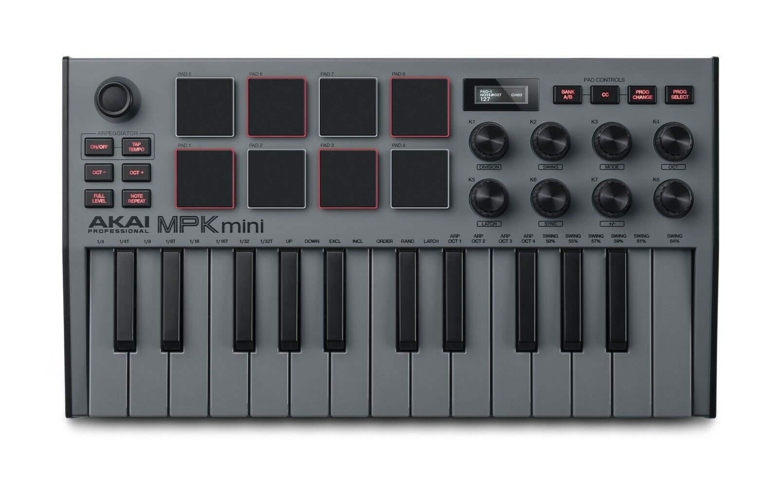 AKAI Professional MPK Mini MK3 MIDI Controller SE Gray w/ MPC Beats Software - Fresh Stock Dated February 2026