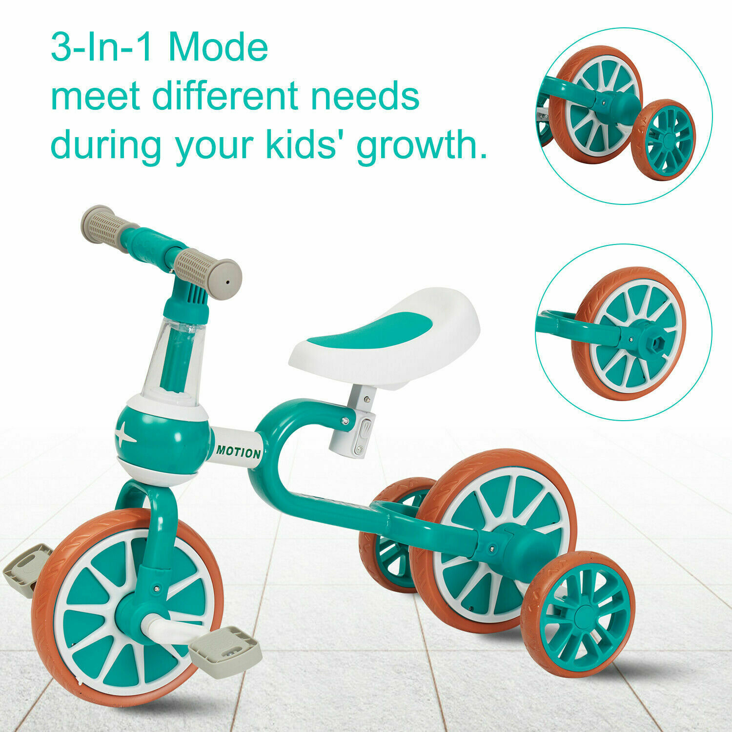 3 Wheels Baby Balance Bike for Children Walker Toddler Rides With Pedal 3 in1 - Fresh Stock Dated February 2026