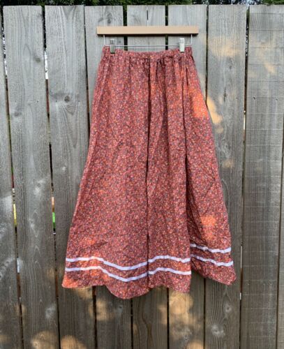 Vintage Gunne Sax Style Prairie Skirt Calico/Floral Midi Ribbon Small/Medium S/M - Fresh Stock Dated February 2026