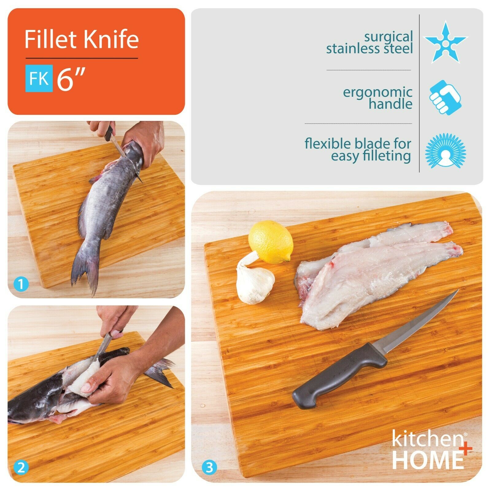 Fillet Knife - Flexible 7” Ultra Sharp Stainless Steel Boning Knife - Fresh Stock Dated December 2025
