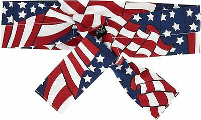 Zan Headgear Cooldanna , Distinct Name: Wavy American Flag, Primary Color: Red, - Fresh Stock Dated February 2026