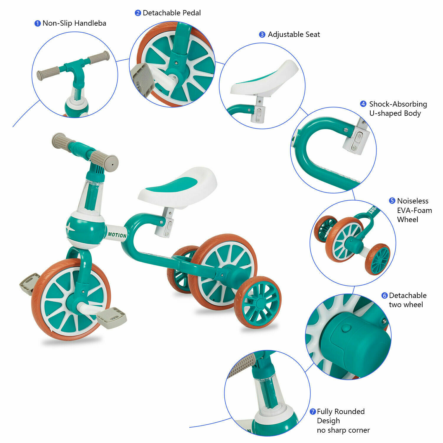 3 Wheels Baby Balance Bike for Children Walker Toddler Rides With Pedal 3 in1 - Fresh Stock Dated February 2026
