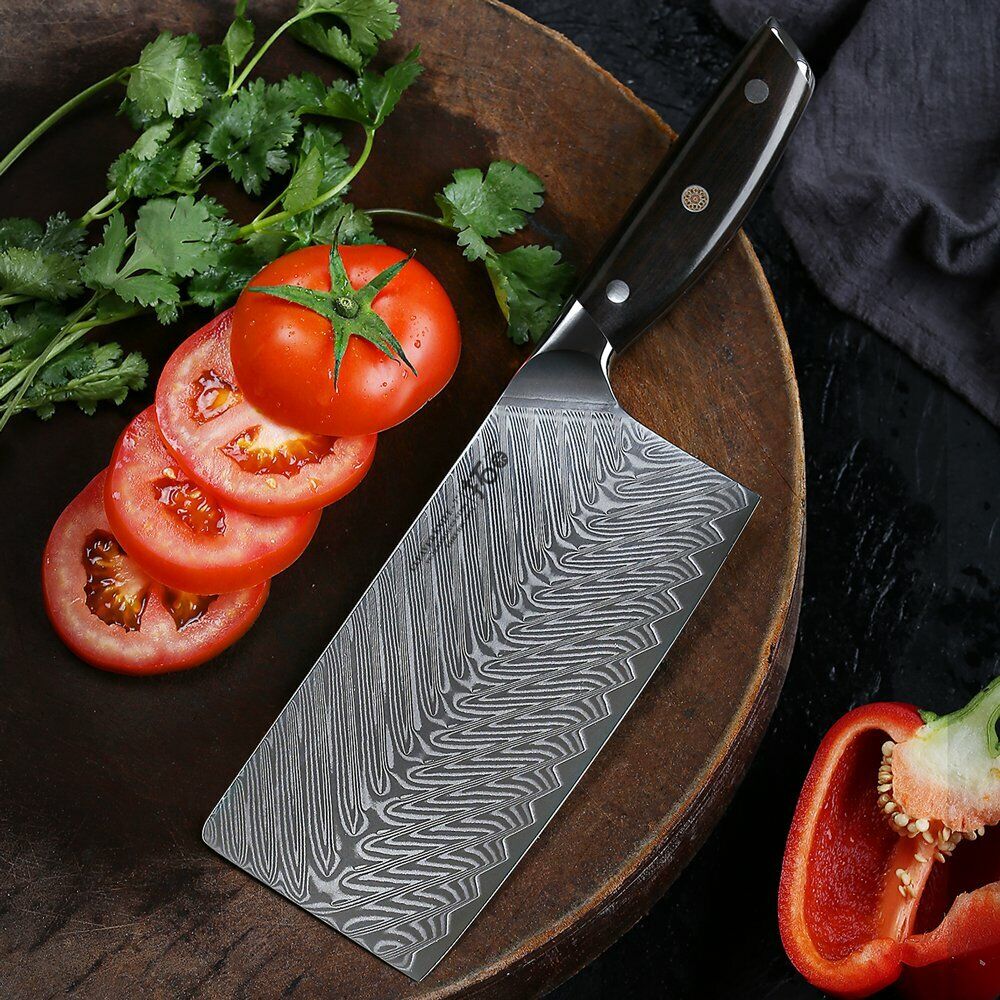 TURWHO 7in Chef Chopper Kitchen Cleaver Knife Japanese VG10 Damascus Steel Knife - Fresh Stock Dated December 2025