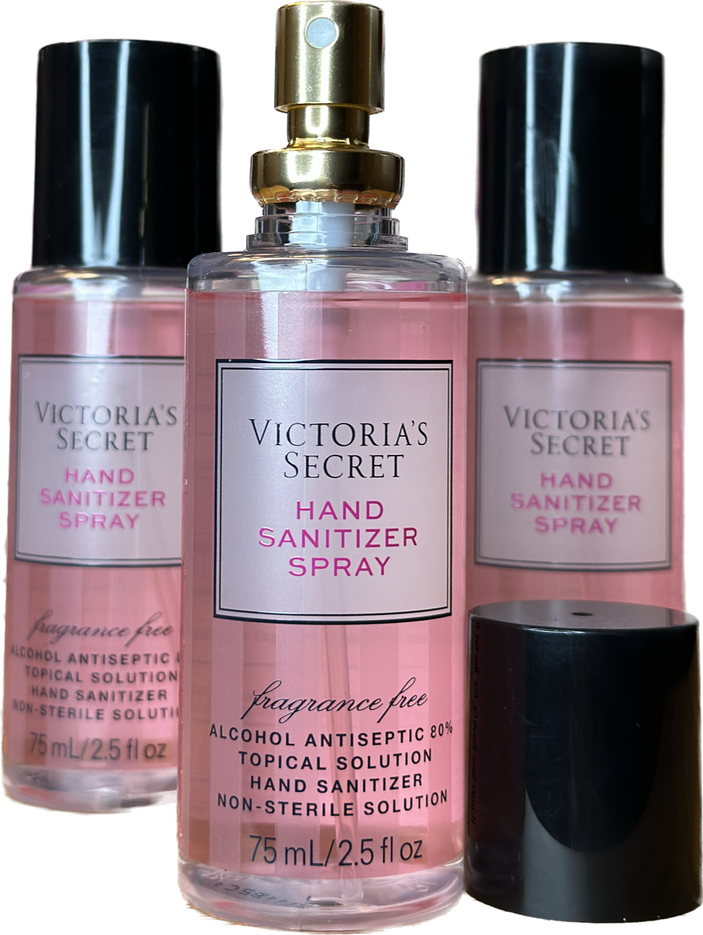 x3 Victoria Secret Hand Sanitizer Spray Anti Bac 2.5 Oz Unscented Fragrance Free - Fresh Stock Dated December 2025