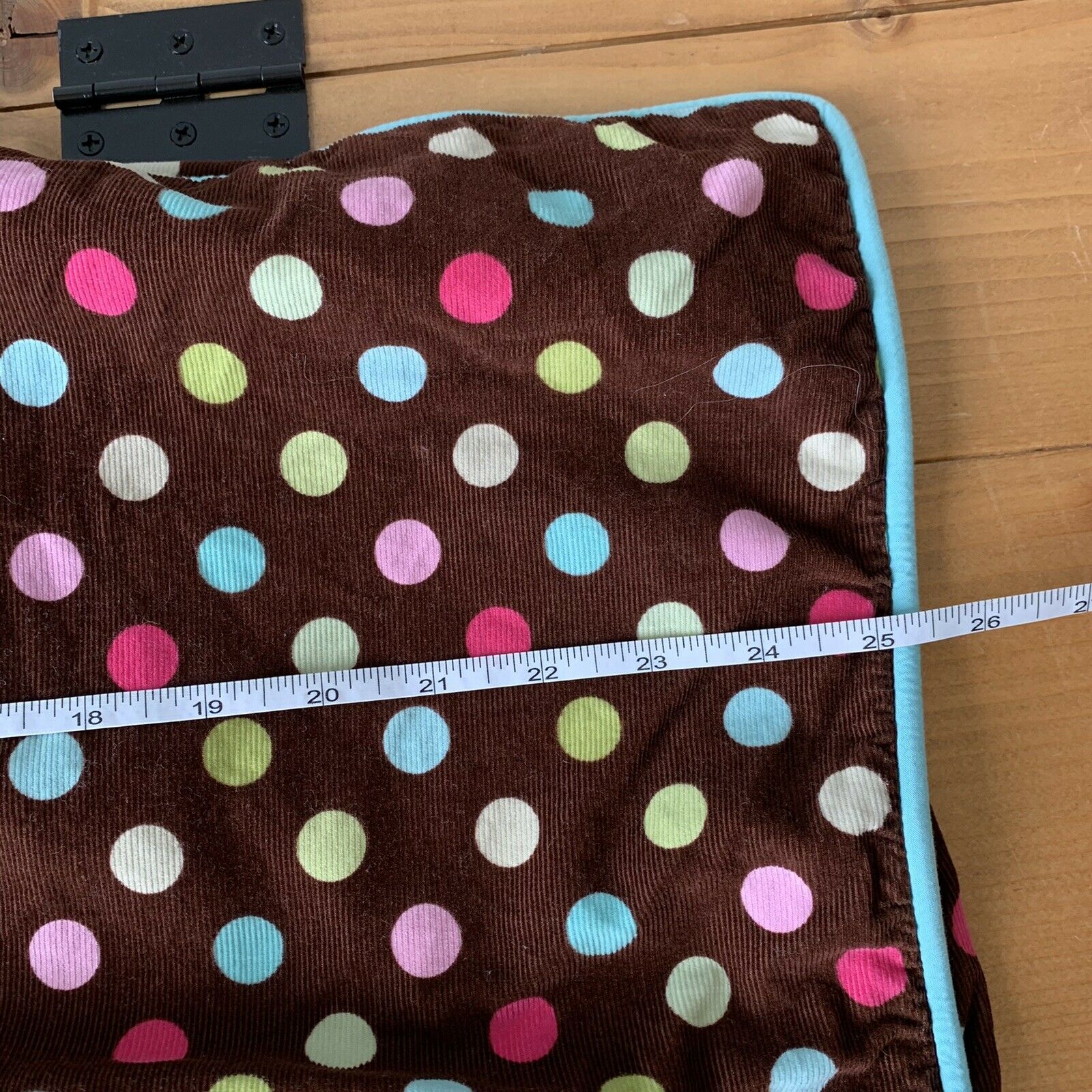 Pottery Barn Teen Corduroy Polka Dot Pillow Sham Standard Size Brown Pink Aqua - Fresh Stock Dated December 2025
