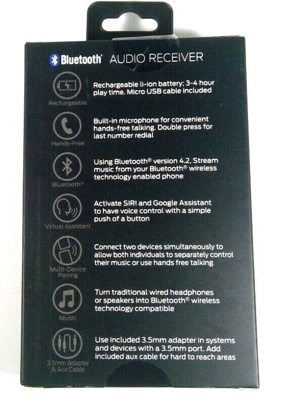 Monster Bluetooth Audio Receiver w/ Google & Siri Virtual Assistant BT 4.2 - NEW - Fresh Stock Dated February 2026