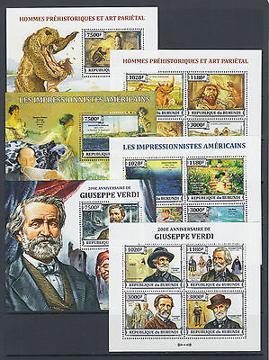 Burundi Sc 1381-1430 MNH. 2013 Brasiliana PHILEX, complete set of 50 s/s, VF - Fresh Stock Dated December 2025