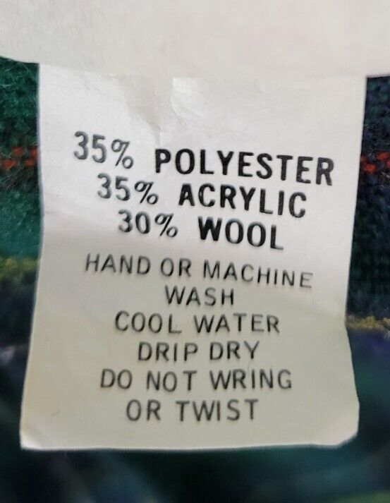 Vintage Green & Blue Plaid Wool Blend Wrap Skirt with Buckle - Fresh Stock Dated March 2026