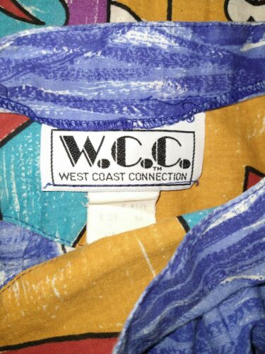 West Coast Connection Vintage Cotton Skirt W Whimsical Colorful Townscape - Fresh Stock Dated February 2026