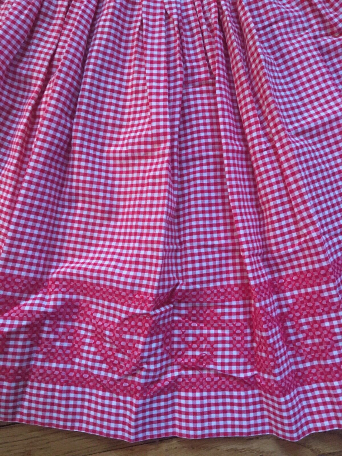 Vtg 1950s GINGHAM CHECK Cross-Stitched Skirt & blouse pre-teen size hand made - Fresh Stock Dated March 2026