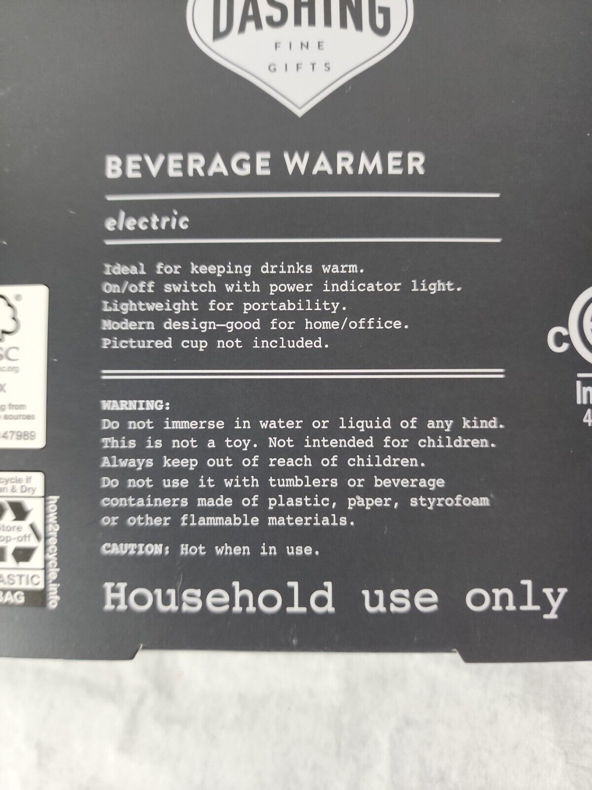 Dashing Electric Beverage Warmer for Tea Coffee Cocoa Heating Plate Office Home - Fresh Stock Dated February 2026