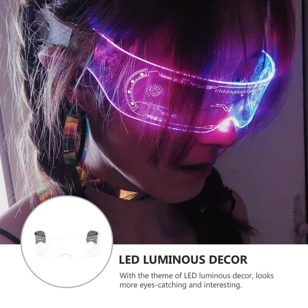 1 Pair LED Luminous Eyeglasses Prop LED Glasses Decor Party Glasses Prop - Fresh Stock Dated December 2025
