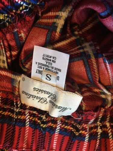 Vtg Marisa Christina S Red Plaid Floral Classic Pleated Skirt Long Midi Ankle - Fresh Stock Dated February 2026