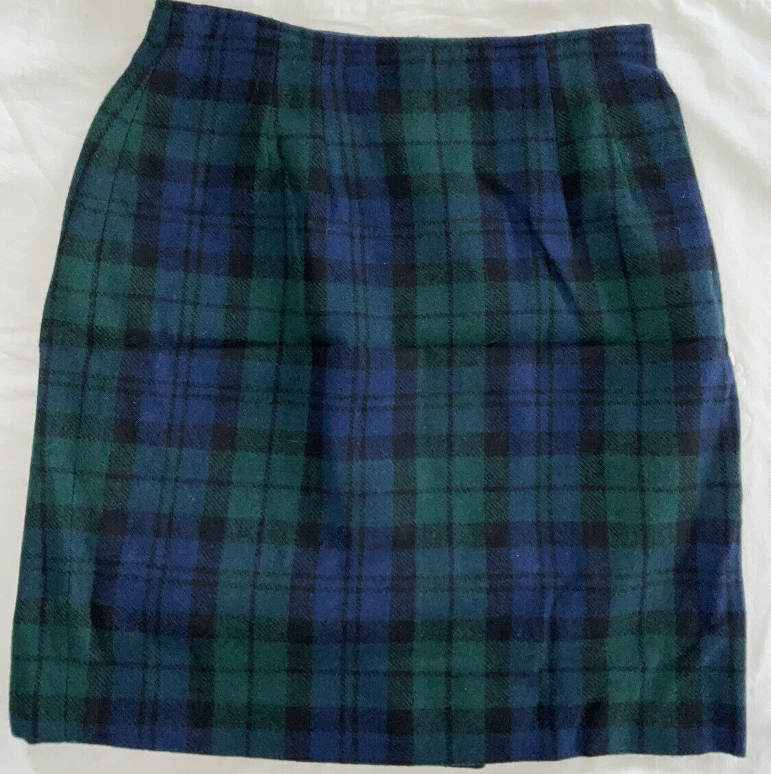 Vintage Pendleton Wool Skirt Wrap Around￼ Green Blue Black Plaid￼ With Fringe - Fresh Stock Dated March 2026