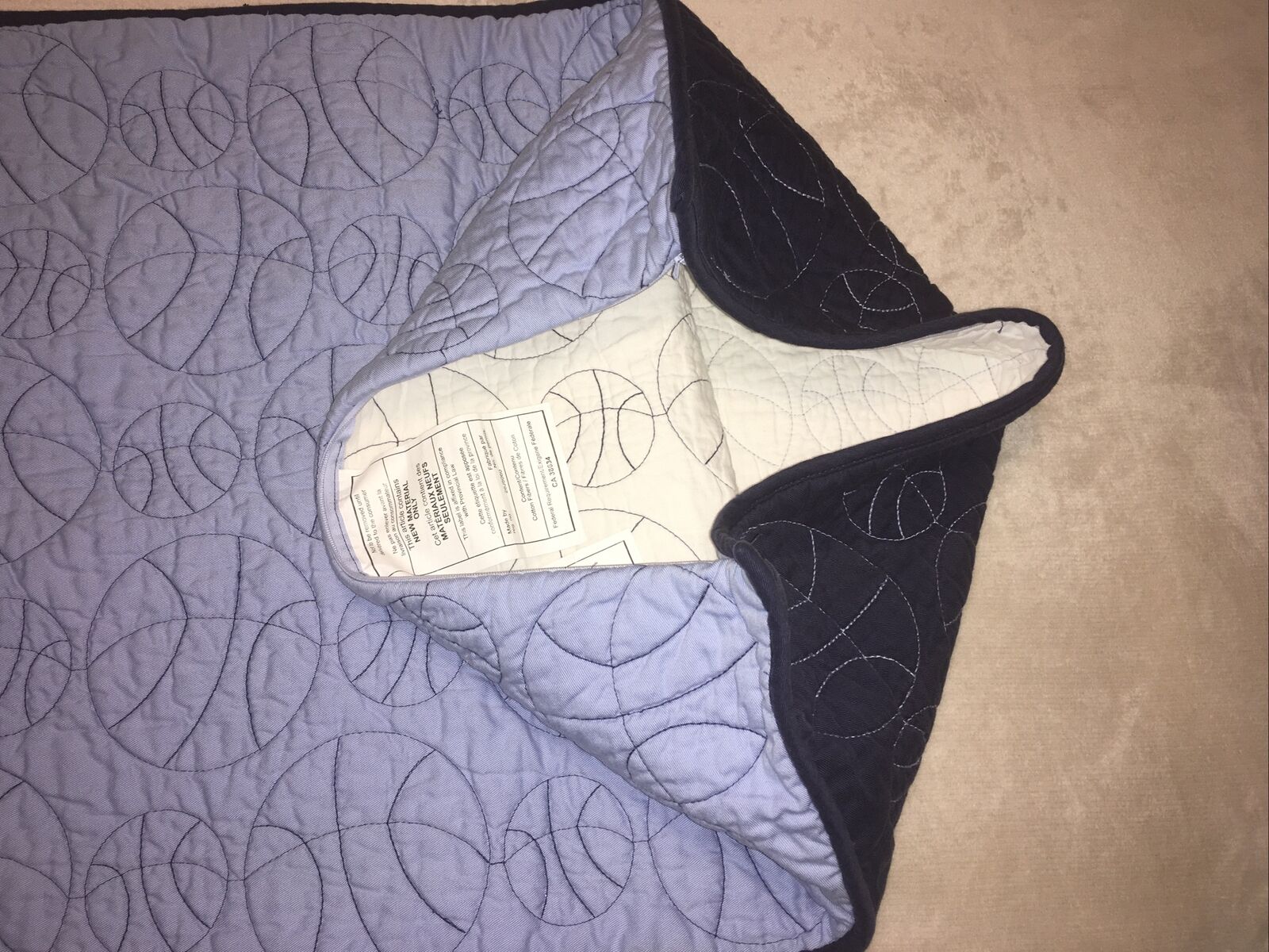 Pottery Barn Kids Navy Blue Reversible Stitched Pillow Sham Basketballs Pattern - Fresh Stock Dated February 2026