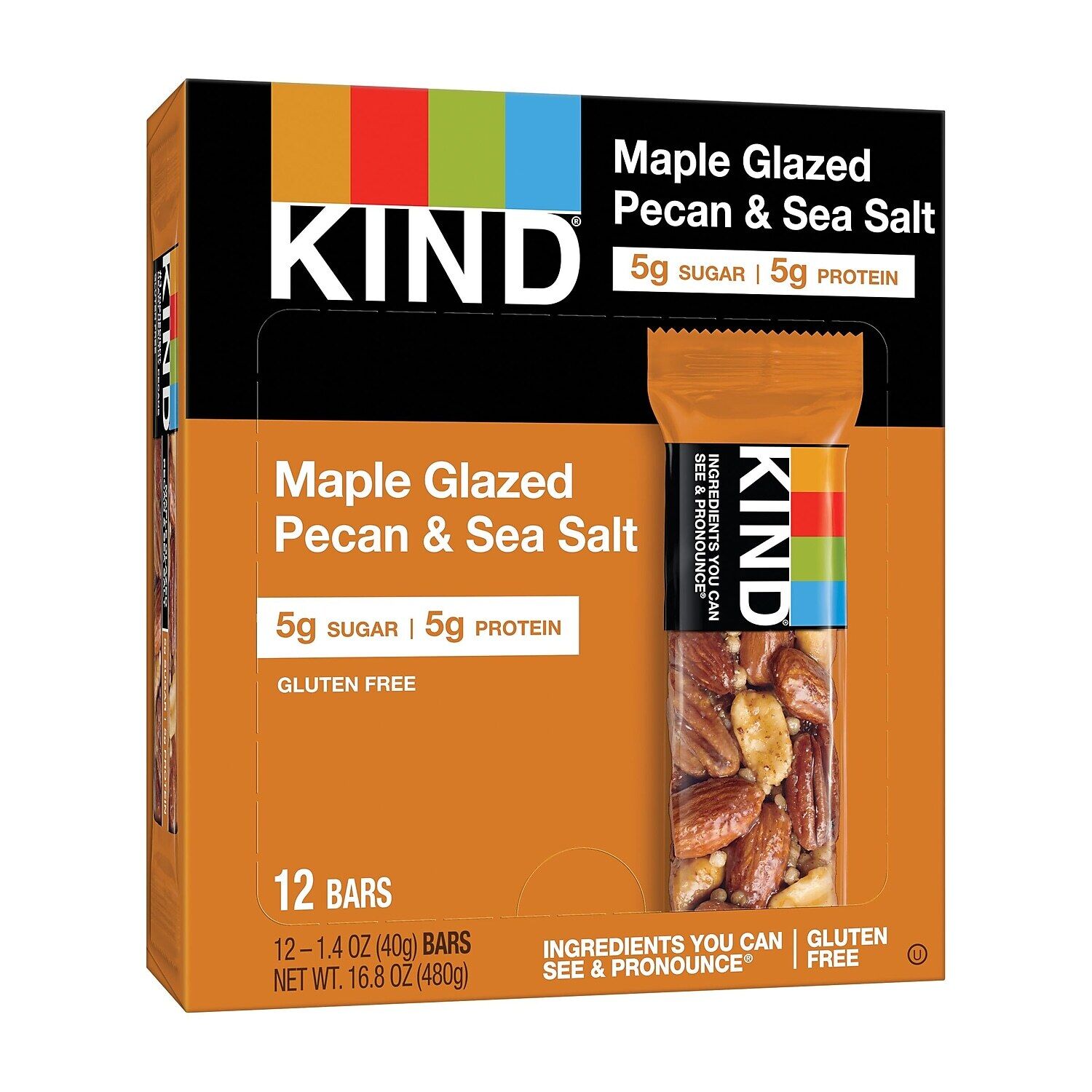 KIND Nuts and Spices Bar Maple Glazed Pecan and Sea Salt 1.4 oz Bar 12/Box 17930 - Fresh Stock Dated February 2026