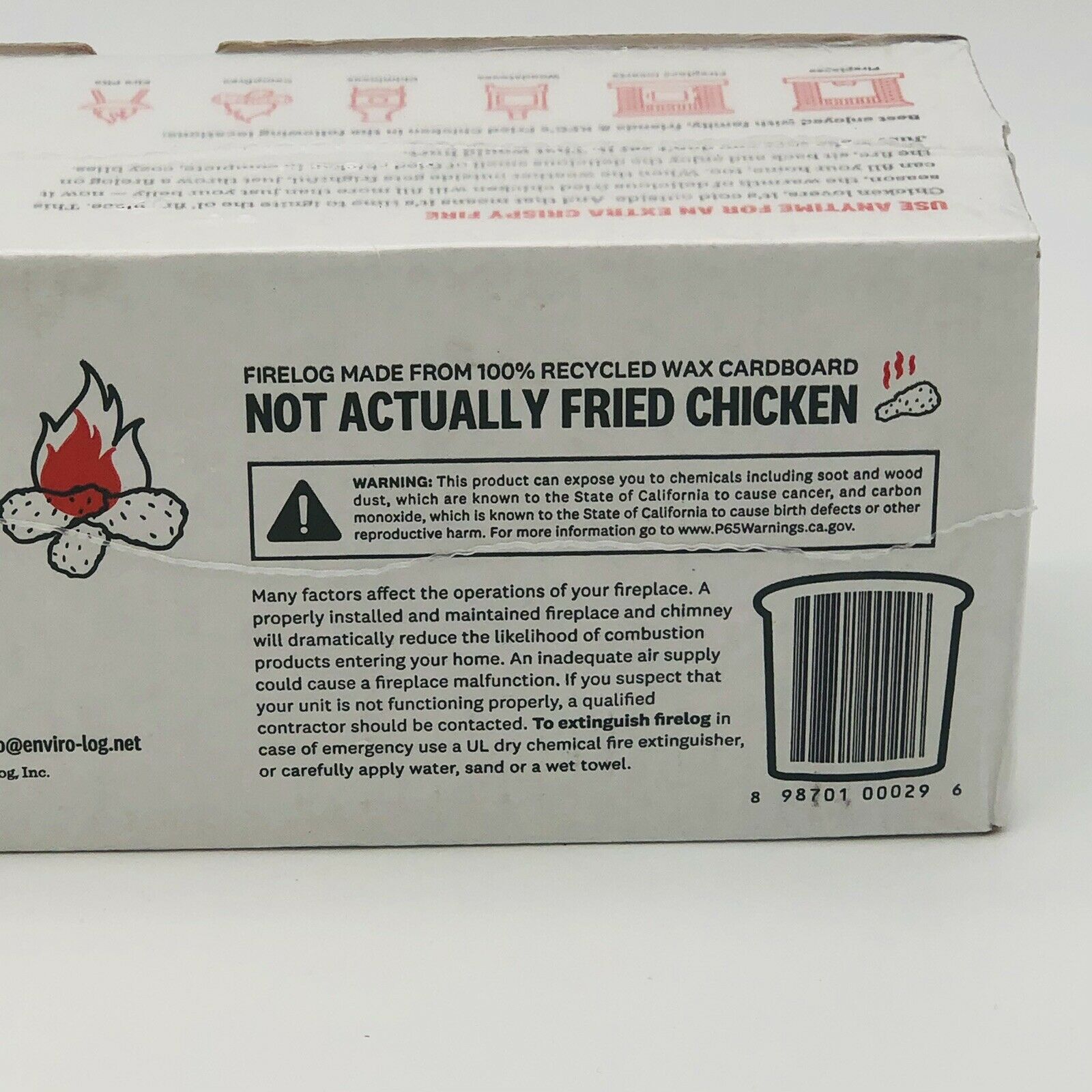 New KCF Fire Log 11 Herbs & Spices Envirolog Kentucky Fried Chicken Collectible - Fresh Stock Dated December 2025
