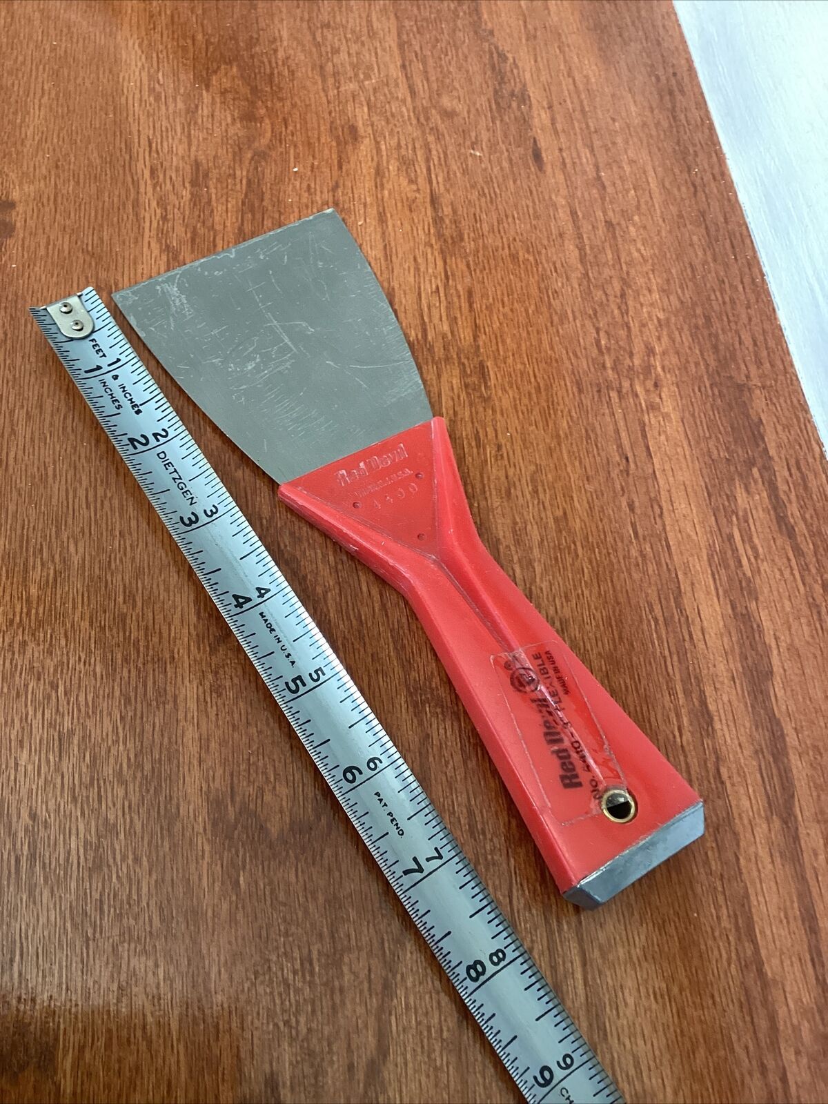 Vintage Red Devil 4400, 4410 Red Handle 3” Flexible Blade Scraper~Putty Knife - Fresh Stock Dated February 2026