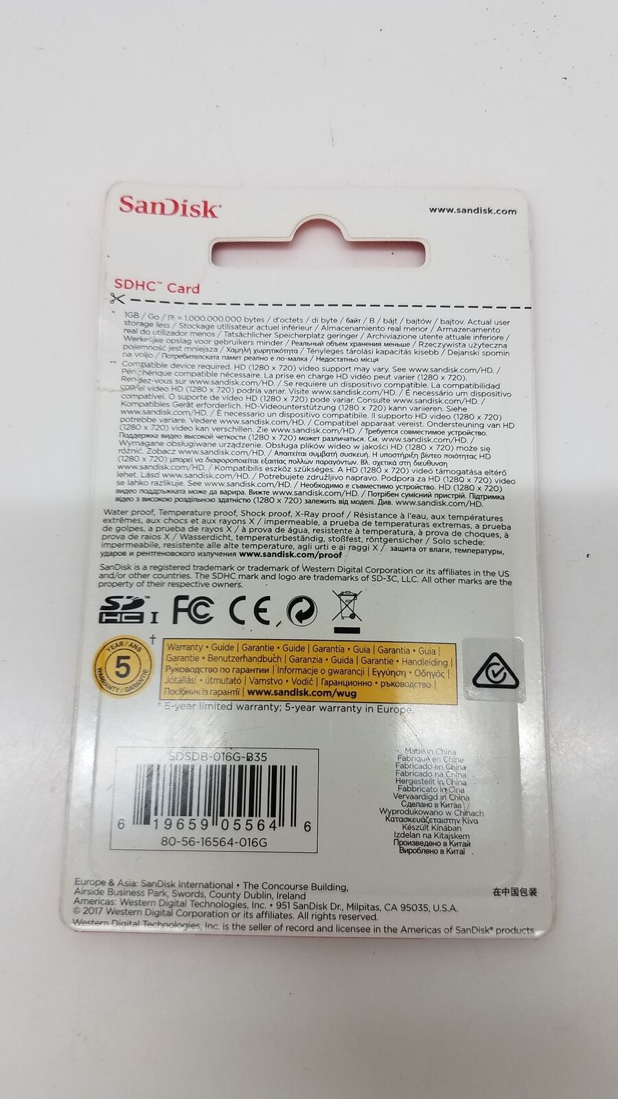 Scan Disk 16GB SDHC Card - Sealed - Fresh Stock Dated December 2025