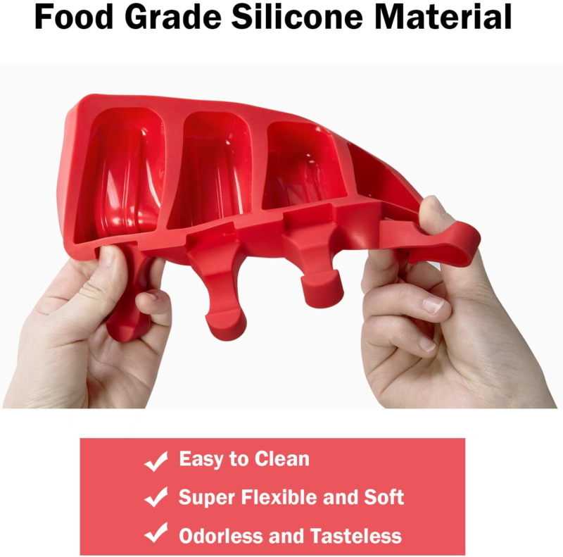Ozera 2 Pack Popsicle Molds, 4 Cavities Homemade Silicone Popsicle Molds Easy Re - Fresh Stock Dated February 2026