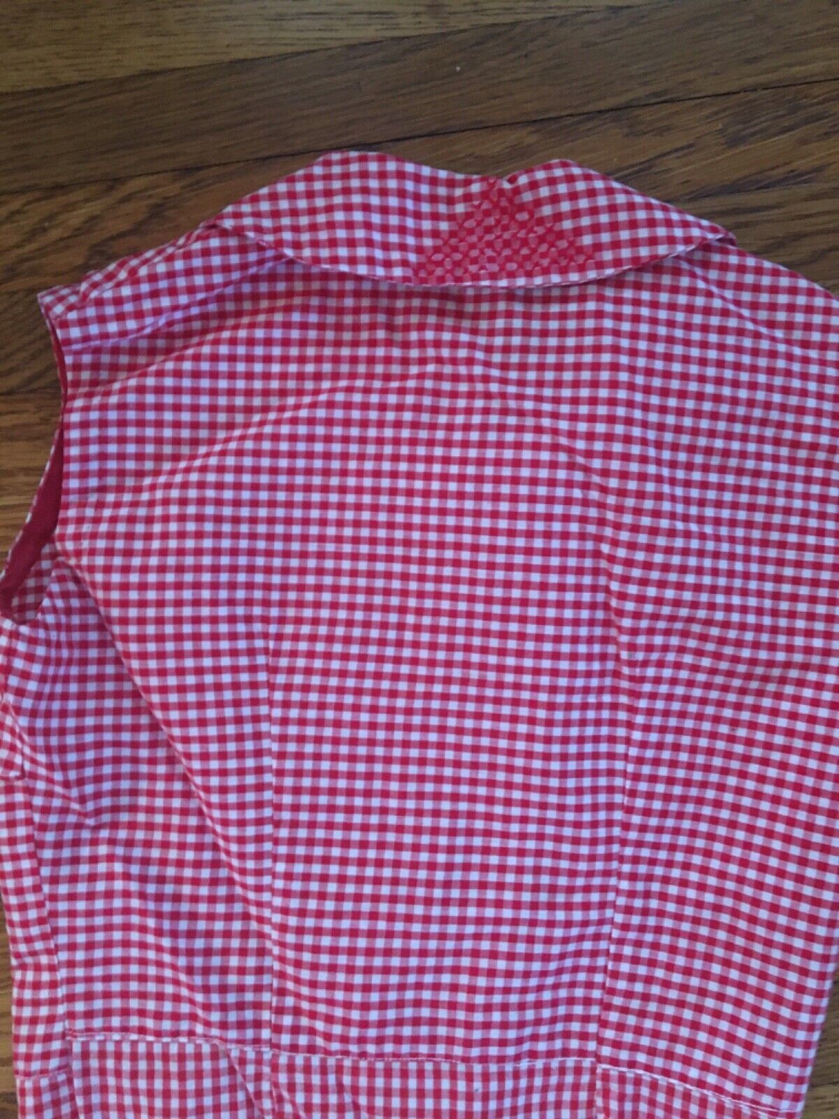 Vtg 1950s GINGHAM CHECK Cross-Stitched Skirt & blouse pre-teen size hand made - Fresh Stock Dated March 2026