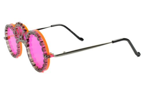 Futuristic Gothic Steampunk Unique Party Rave Costume Cosplay Pink Sun Glasses - Fresh Stock Dated February 2026