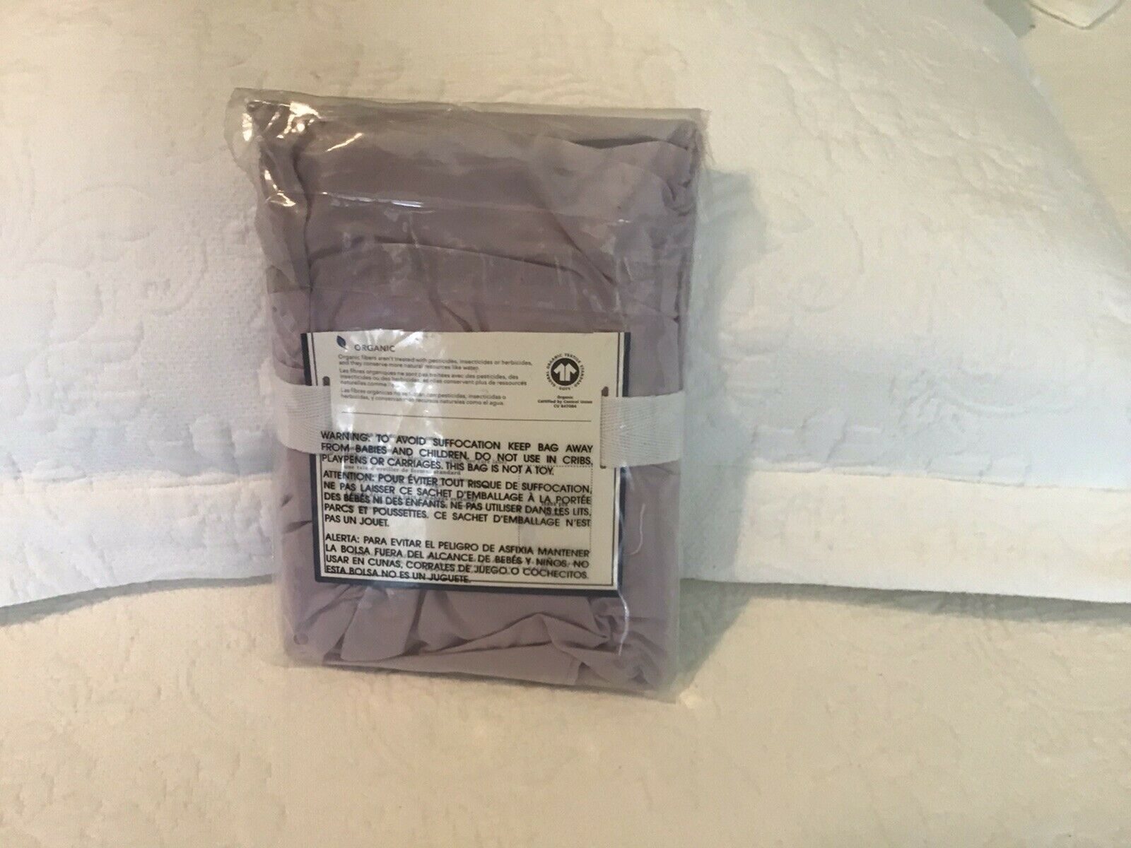 Pottery Barn Organic Cotton Ruched Diamond Standard Sham Dusty Iris NWT - Fresh Stock Dated January 2026