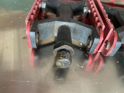 Skyway Tuff Pedals 9/16 Old School BMX PK Ripper Hutch Red - Fresh Stock Dated December 2025