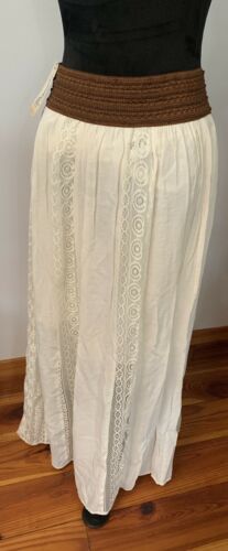Wrangler Maxi Skirt Sz M Ivory Crochet Western Rodeo Festival NWT - Fresh Stock Dated February 2026