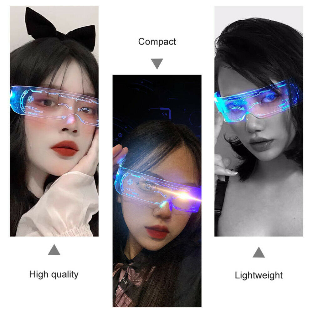1 Pair LED Luminous Eyeglasses Prop LED Glasses Decor Party Glasses Prop - Fresh Stock Dated December 2025